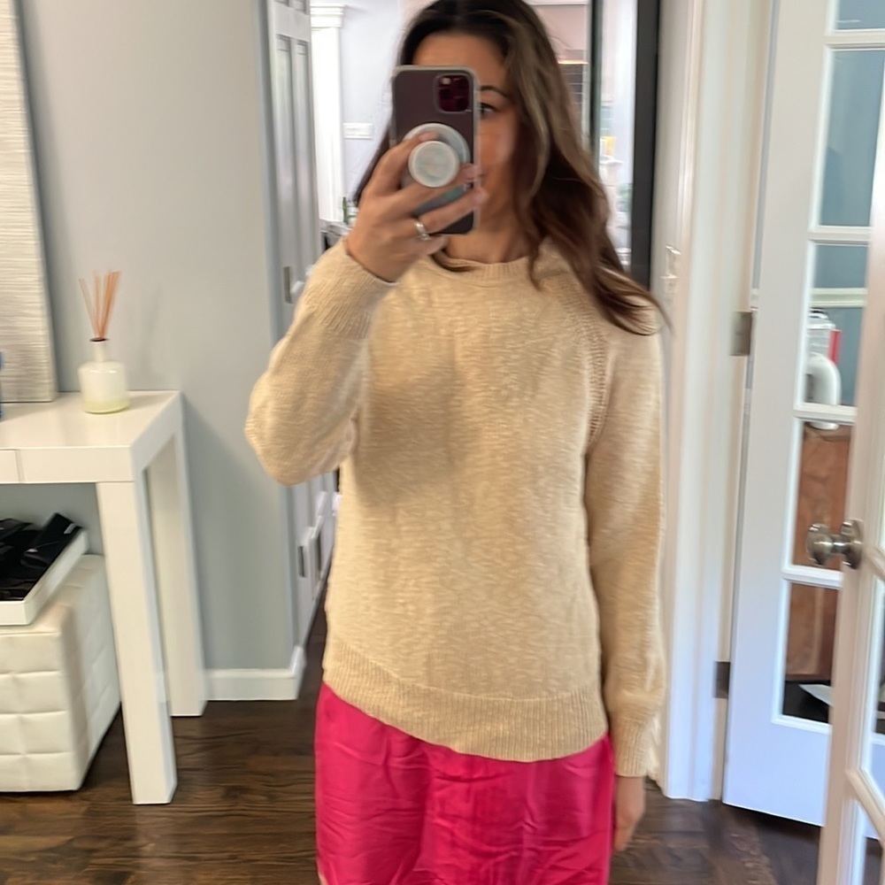 J Crew Summer Weight Textured Cotton Sweater - Picture 1 of 10